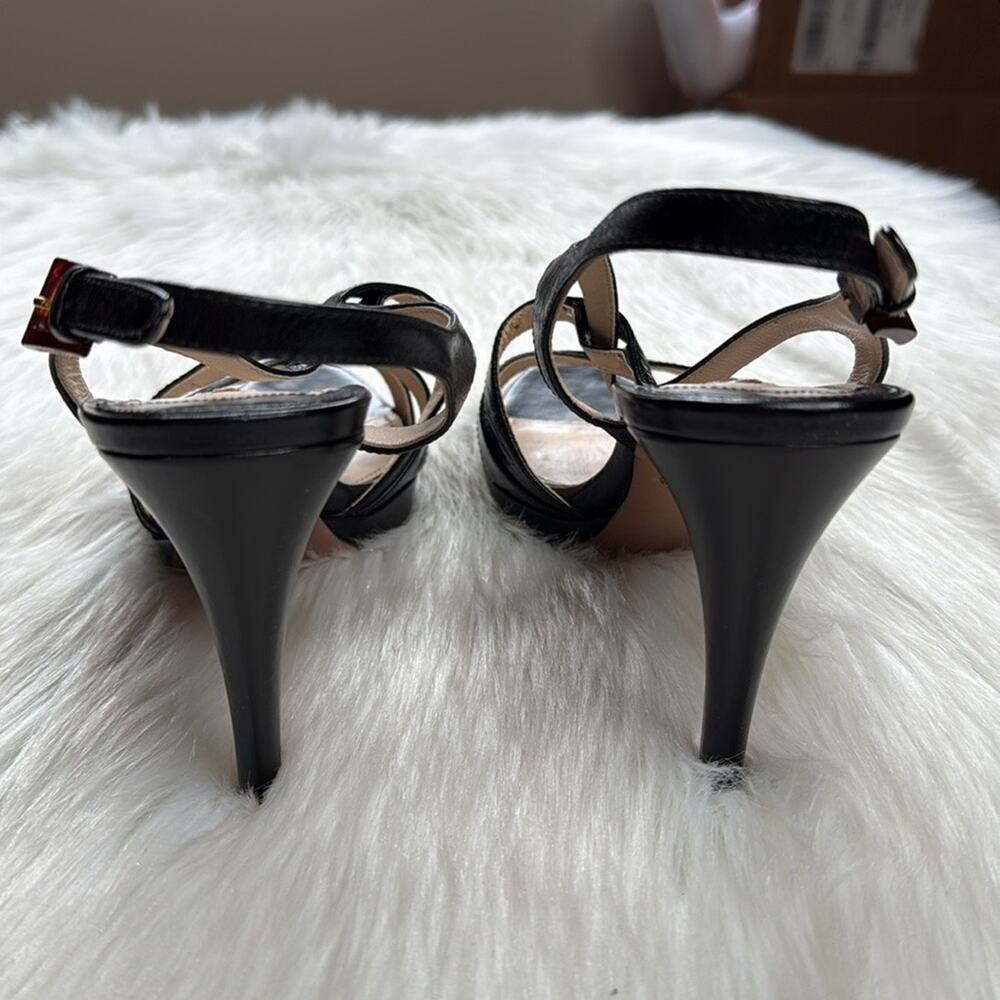 Prada Black Leather Strappy Platform Sandals - Picture 5 of 11